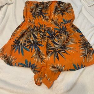 Tropical print tube Romper 2XL